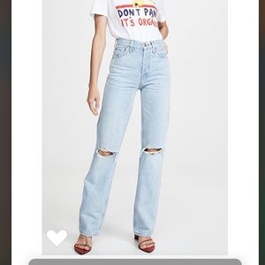RE/DONE originals 90s high rise loose in bleach destroy / size 26 - never worn !